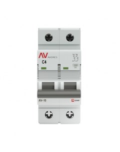 Автоматический выключатель Averes AV 10 2P 4А тип C 10 кА 230 В на DIN рейку mcb10 2 04C av Ekf