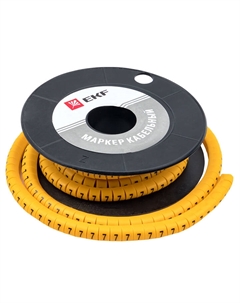 Маркеры кабельные (клипсы) PROxima 3-4,2 мм цифра 7 желтые (500 шт.) (plc-KM-4-7) Ekf