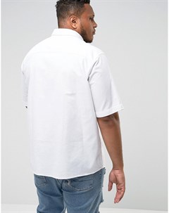 Белая оксфордская рубашка с короткими рукавами PLUS Jacamo