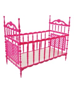 Кроватка для куклы розовая Плэйдорадо