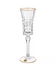 Бокалы для шампанского 150 мл 6 шт Cristal d Arques Даймонд Золотой ободок 247583 Cristal d’arques