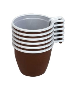 Чашка одноразовая для холодного и горячего 200 мл коричневая с белым ПП 50шт Комус