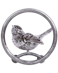 Ручка скоба мебельная Птичка Терра круглая левая Античное серебро Bogacho
