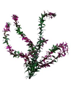 Искусственное растение аквариумное зелено фиолетовый 4х30 см 5 шт Пижон