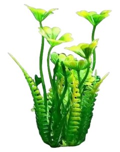 Искусственное растение аквариумное зеленый 3х9 см 5 шт Пижон