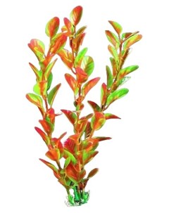Искусственное растение аквариумное Лобелия зелено оранжевый 20 см 10 шт Пижон
