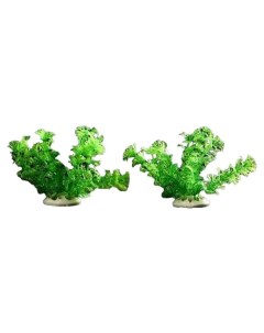 Искусственное растение аквариумное зеленый 10 см 2 шт Пижон