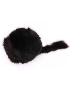 Игрушка для кошек Мячик погремушка меховой с хвостиком черный норка 8 см Игруля