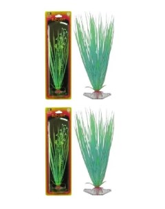 Растение для аквариума Hairgrass светящееся сине зеленое 2 шт по 27 см Penn plax