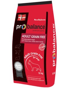 Сухой корм для собак Adult Grain Free беззерновой 10 кг Probalance