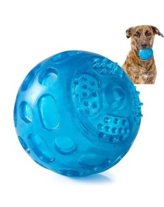 Игрушка для собак Мяч пищалка голубой резина 6 3 см M-pets