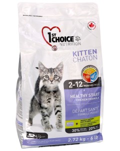 Сухой корм для кошек Здоровый старт для котят с курицей 2 72 кг 1st choice