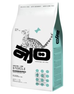 Сухой корм для кошек Sterile для активных стерилизованных с индейкой и уткой 10 кг Ajo