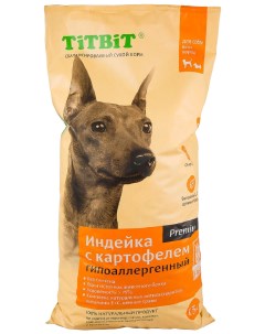Сухой корм для собак гипоаллергенный индейка картофель 400 г Titbit