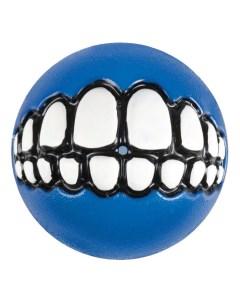Игрушка для лакомств для собак Grinz L мяч с принтом зубы синий 7 8 см Rogz
