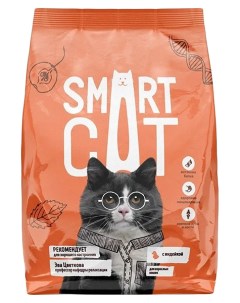 Сухой корм для кошек для кастрированных и стерилизованных с курицей 1 4 кг Smart cat