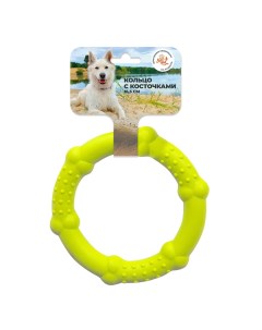 Игрушка для собак Кольцо с косточками жёлтое пластикат 16 5 см Зооник