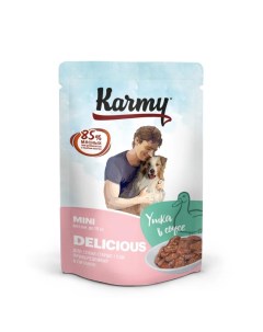 Корм влажный Delicious Mini для собак привередливых в питании утка в соусе 80 г Karmy