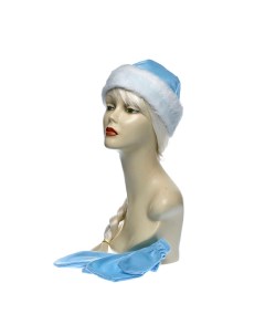 Комплект Снегурочка Артэ шапка с варежками белый голубой Артэ-грим