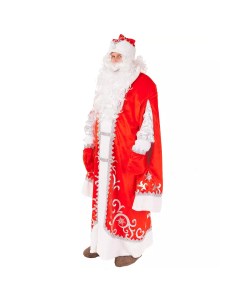 Костюм Дед Мороз премиум красный размер 54 56 Пуговка