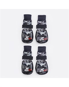 Носки с прорезиненной подошвой для собак XS серый камуфляж Rungo