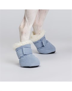Ботинки замшевые для собак XL голубые Petmax