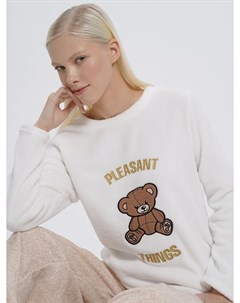 Плюшевая теплая пижама с вышитым медведем Твое