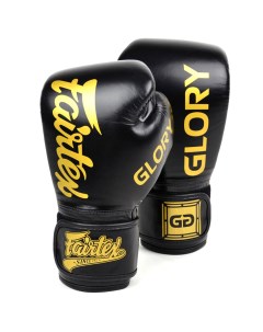 Боксерские перчатки Glory Black липучка 10 OZ Fairtex