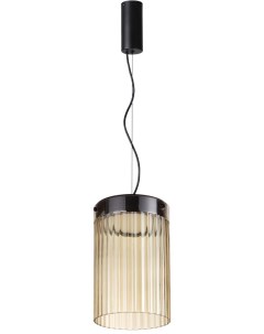 Подвесной светильник черный светл янтарный металл стекло LED 15W 4000К 1676Лм Odeon light
