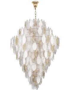 Подвесная каскадная люстра  золото/белый/прозрачный/металл/стекло/фарфор/металл E14 86*25W Odeon light