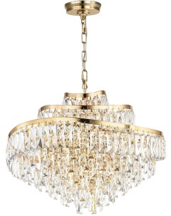 Подвесная люстра  золото/прозрачный/металл/хрусталь E14 12*40W с подвесками Odeon light