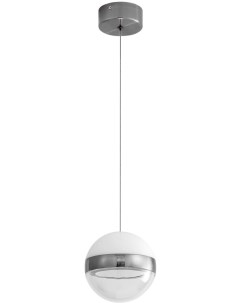 Подвесной светильник никель прозрачн молочный металл акрил LED 9W 4000K 480лм Odeon light
