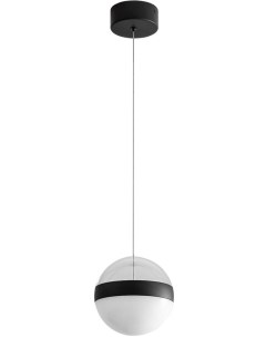 Подвесной светильник черный прозрачн молочный металл акрил LED 12W 4000K 600лм Odeon light