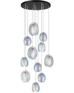 Подвесная люстра каскадная Mussels 5039/11 черный/перламутровый/металл/стекло G9 11*40W Odeon light