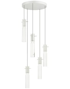 Подвесная люстра PENDANT белый прозрачный металл стекло LED 5 5W 3000K Odeon light