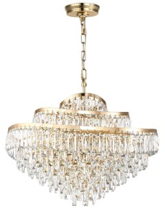 Подвесная люстра  золото/прозрачный/металл/хрусталь E14 14*40W с подвесками Odeon light