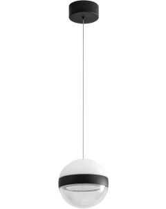 Подвесной светильник черный прозрачн молочный металл акрил LED 9W 4000K 480лм Odeon light