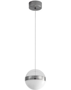 Подвесной светильник никель прозрачн молочный металл акрил LED 12W 4000K 600лм Odeon light