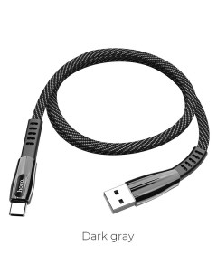 Кабель USB Type C USB плоский 3A 1 2м темно серый U70 УТ 00008042 Hoco
