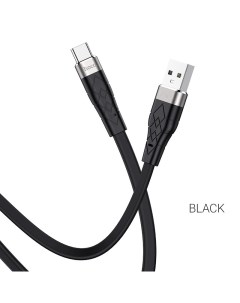 Кабель USB Type C USB плоский 3A 1м черный Angel X53 УТ 00010502 Hoco