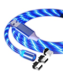 Кабель USB Type C MIcro Lighting синий Kict