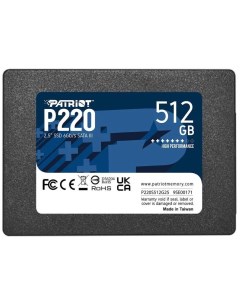 SSD накопитель P220 2 5 512 ГБ P220S512G25 Patriot memory