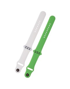Ремешок 2 шт для смарт часов Apple Watch 38мм 40мм 41мм зеленый белый Zibelino