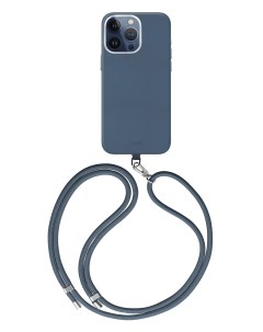 Чехол для iPhone 15 Pro с MagSafe COEHL MUSE со шнурком Sapphire Blue Uniq