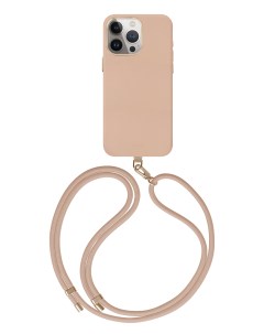 Чехол для iPhone 15 Pro с MagSafe Coehl Muse со шнурком Dusty Nude Uniq