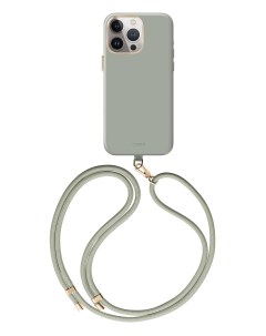 Чехол для iPhone 15 Pro с MagSafe Coehl Creme со шнурком Soft Sage Uniq