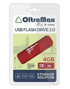 Флешка OM 4GB 310 4 ГБ красный OM 4GB 310 Red Oltramax