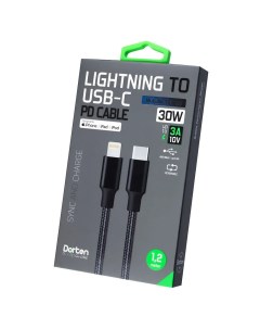 Кабель USB Type C to Lightning Cable Metallic Series 1 2 м черный Dorten