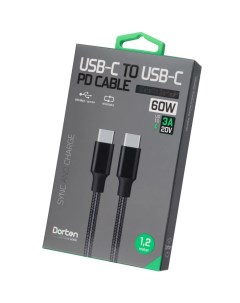 Кабель USB C to USB C PD Charging Cable Metallic Series 1 2 м черный Dorten