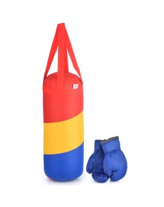 Набор для бокса груша 50 см х O20 см с перчатками красный желтый синий Оксфорд Belon